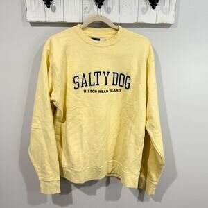 Salty Dog Hilton Head Island Yellow Crewneck Sweatshirt Men’s M Cotton Blend EUC
